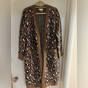 Promesa long leopard cardigan.